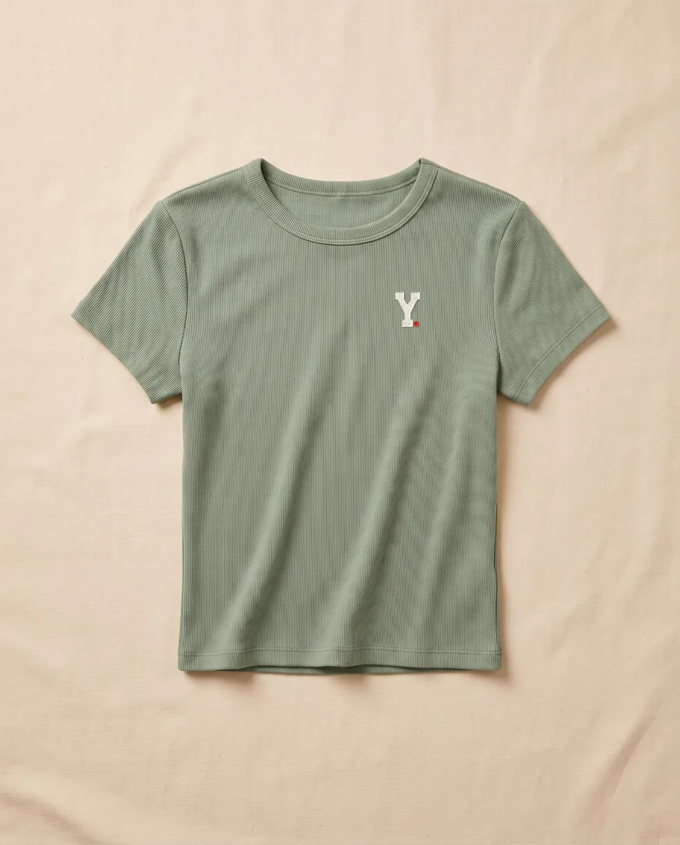 Baby tee Y., Verde sálvia