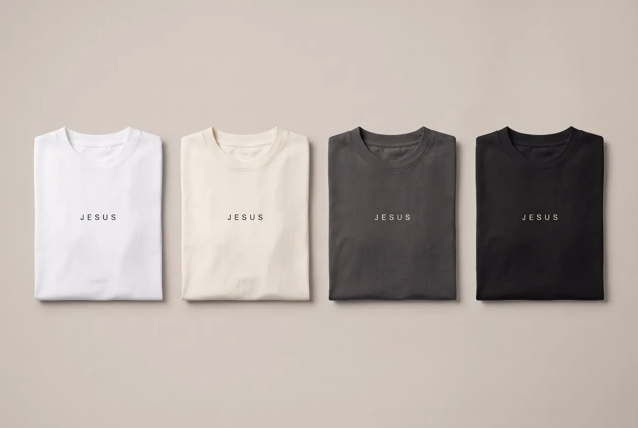 Camisetas Jesus em quatro cores