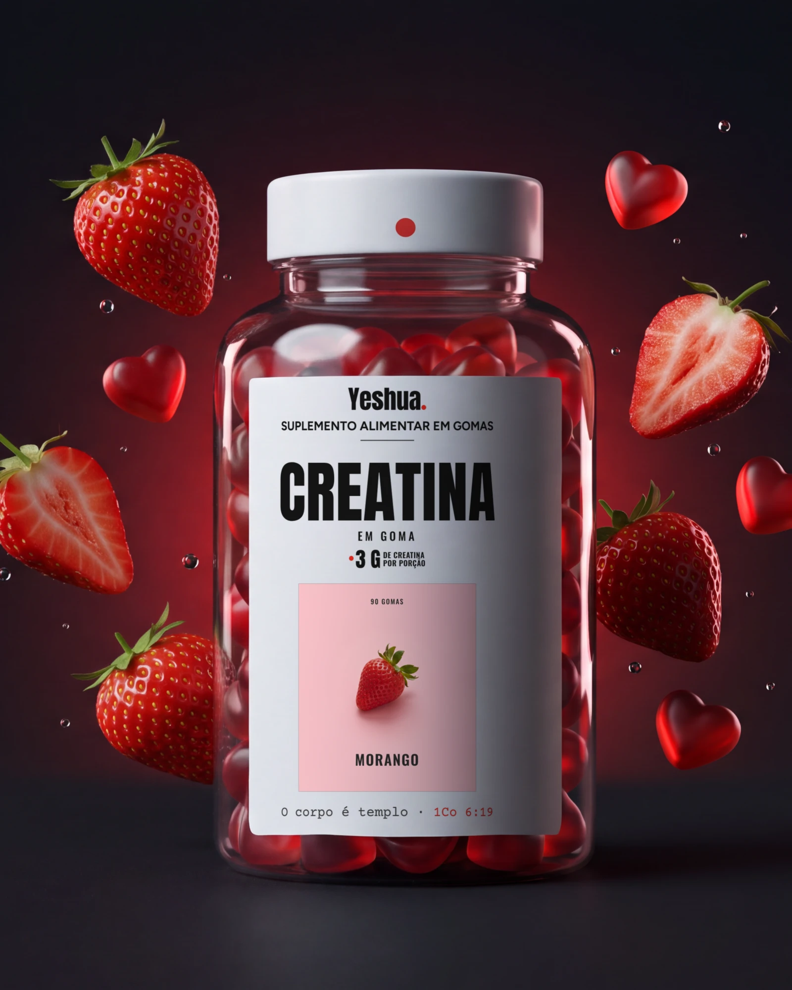 Creatina em goma, sabor Morango